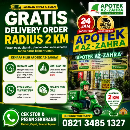 Butuh obat gratis antar Apotek Az-Zahra
