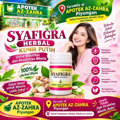 Syafigra Herbal Kunir Putih | Apotek Az-Zahra Piyungan